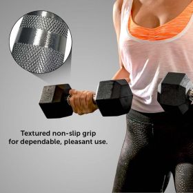 Gymenist, 25lb Rubber Hex Dumbbell, Pair
