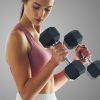 Gymenist, 25lb Rubber Hex Dumbbell, Pair