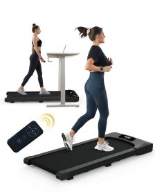 FYC Under Desk Treadmills Walking Pad;  265LBS Capacity Portable Treadmill with Remote Control and LED Display Electric Running Machine for Home Offic (Color: BLACK)