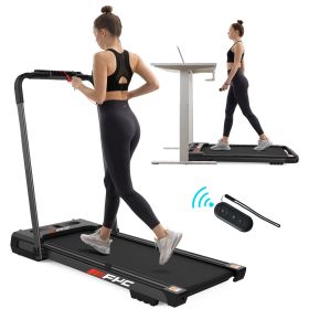 FYC 2 in 1 Under Desk Treadmill - 2.5 HP Folding Treadmill for Home;  Installation-Free Foldable Treadmill Compact Electric Running Machine;  Remote C (Color: BLACK)