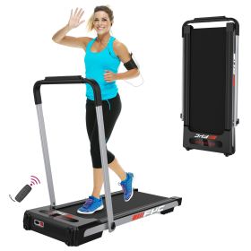 FYC 2 in 1 Under Desk Treadmill - 2.5 HP Folding Treadmill for Home;  Installation-Free Foldable Treadmill Compact Electric Running Machine;  Remote C (Color: Silver)