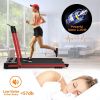 2 in 1 Under Desk Folding Treadmill, Portable Motorized Electric Walking Jogging Machine with Remote Control and LED Display for Home/Office Workout