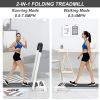2 in 1 Under Desk Treadmill - 2.5 HP Folding Treadmill for Home; Installation-Free Foldable Treadmill Compact Electric Running Machine; Remote Control